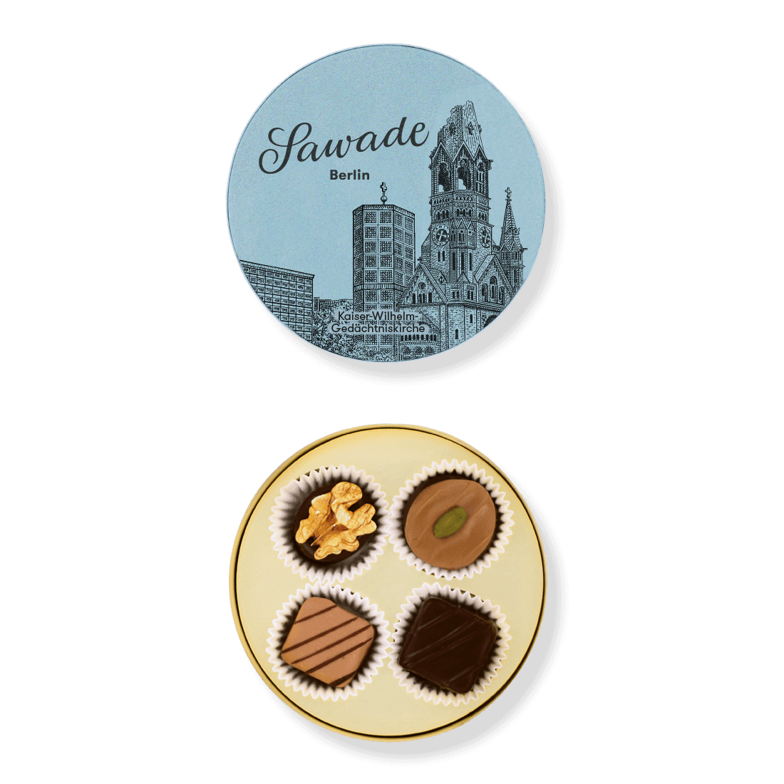 Sawade Small round box of chocolates Berliner Dom Alkoholfrei Sawade Small round box of chocolates Berliner Dom Alkoholfrei