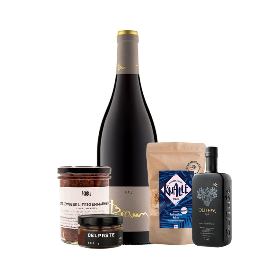 Geschenkbox Konfigurator Feinkost mit Wein Geschenkbox Konfigurator Feinkost mit Wein