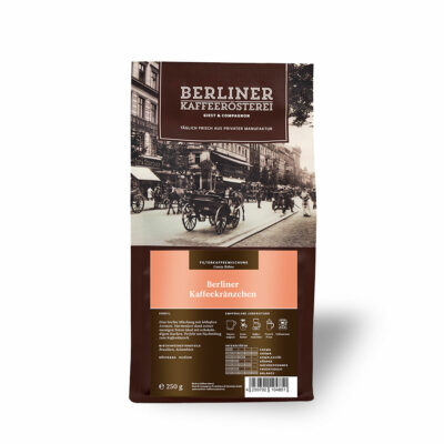 KaffeeBerlinerKaffeekraenzchen-GanzeBohne Berliner Kaffeerösterei Kaffeekränzchen gemahlen 250g