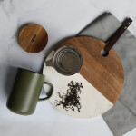 Ogo Living Juliet Khaki Tee Tasse Steinzeug und Deckel Akazie 475ml – Bild 3