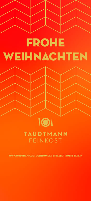 250523ID_Taudtmann_Banderole_V003_HH6 🎄 Frohe Weihnachten Leuchtendes Rot und Gold – klassisch, festlich und hochwertig. Die Banderole „Frohe Weihnachten“ bringt sofort weihnachtliche Stimmung. 👉 Personalisierbar für Kunden, Mitarbeiter oder Familie – ein edler Feinkostgruß zu den Feiertagen.